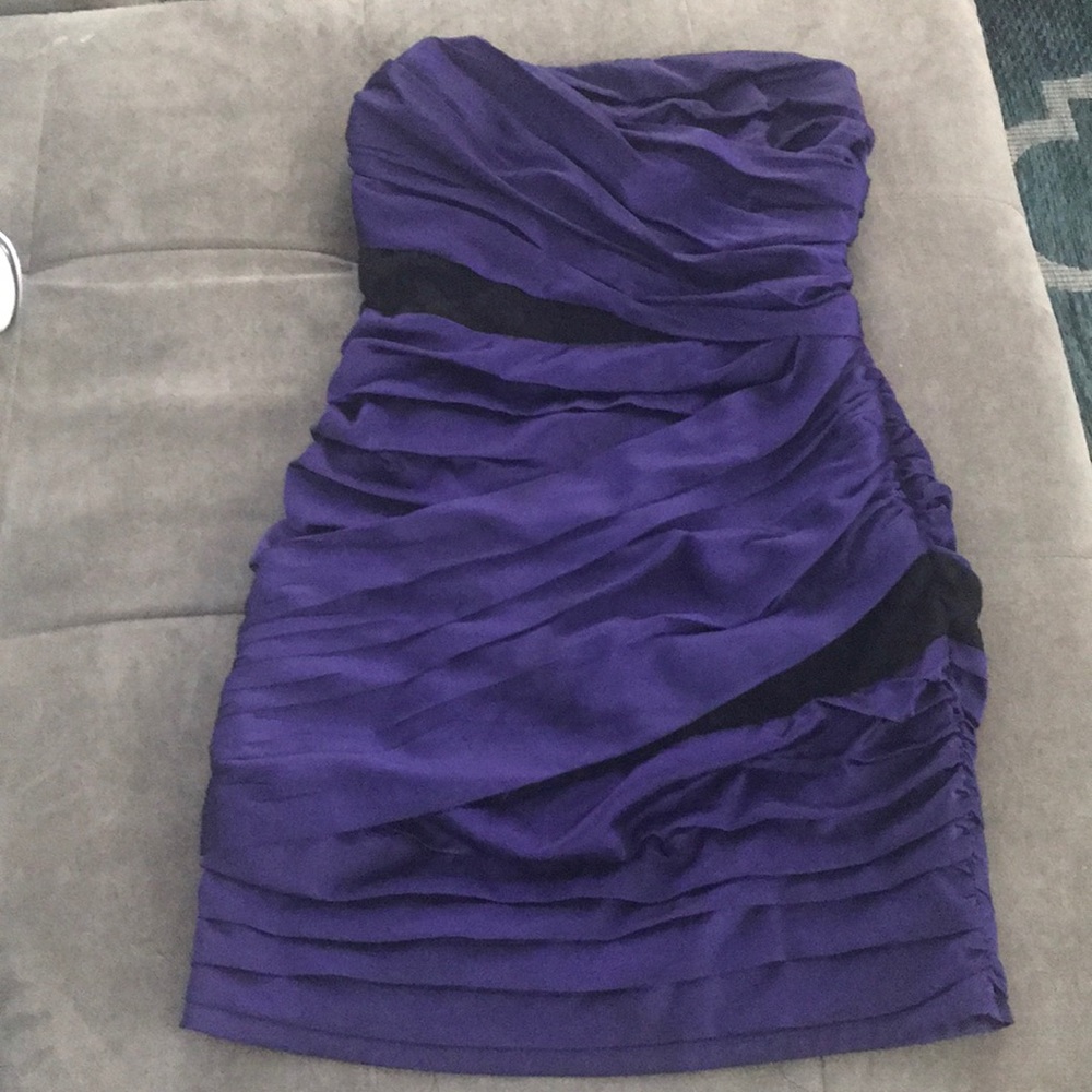 Express purple with black lace cocktail dress